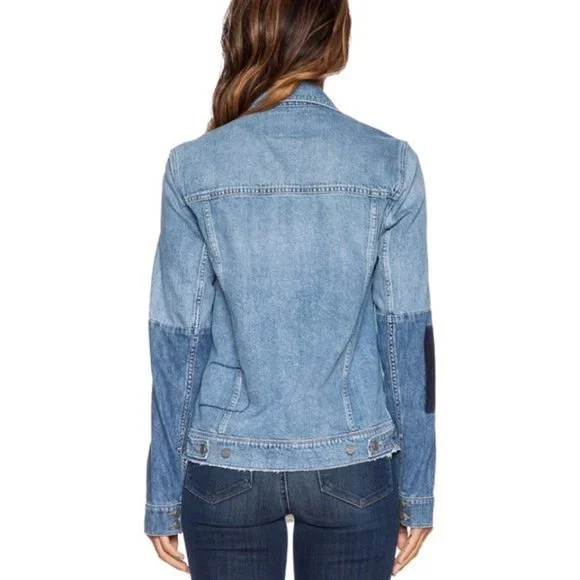 Paige Heidi Patchwork Jean Jacket in Underwood Denim size X-Small - Picture 4 of 13
